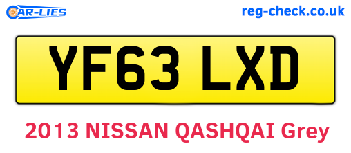 YF63LXD are the vehicle registration plates.