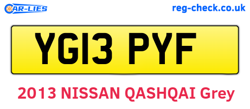 YG13PYF are the vehicle registration plates.