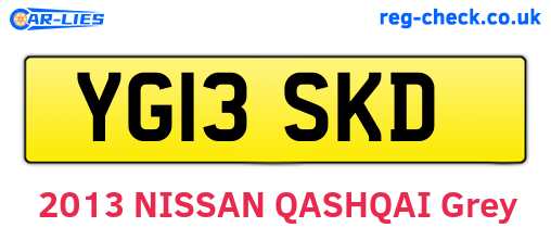YG13SKD are the vehicle registration plates.