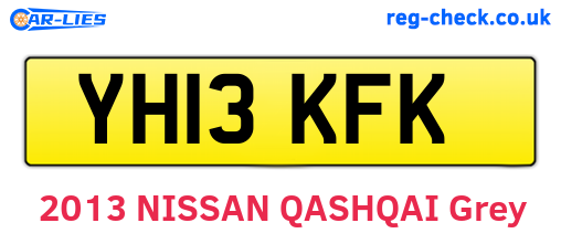 YH13KFK are the vehicle registration plates.