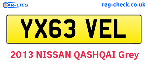 YX63VEL are the vehicle registration plates.