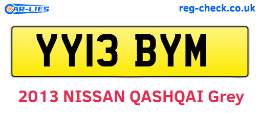 YY13BYM are the vehicle registration plates.