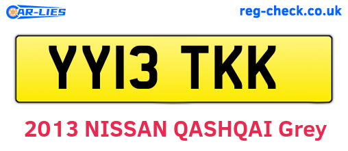 YY13TKK are the vehicle registration plates.