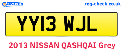 YY13WJL are the vehicle registration plates.