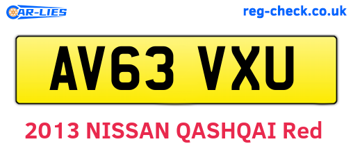 AV63VXU are the vehicle registration plates.