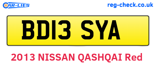 BD13SYA are the vehicle registration plates.
