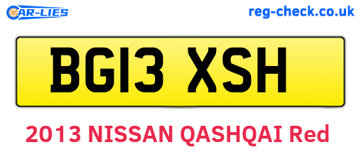 BG13XSH are the vehicle registration plates.