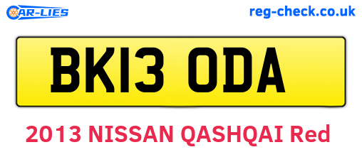 BK13ODA are the vehicle registration plates.