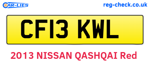CF13KWL are the vehicle registration plates.