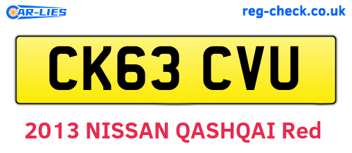 CK63CVU are the vehicle registration plates.