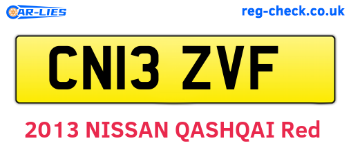 CN13ZVF are the vehicle registration plates.