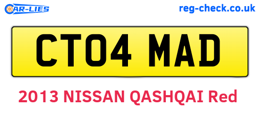 CT04MAD are the vehicle registration plates.