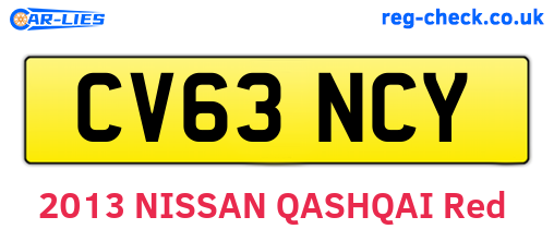 CV63NCY are the vehicle registration plates.