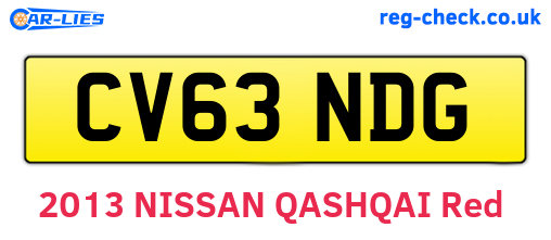 CV63NDG are the vehicle registration plates.