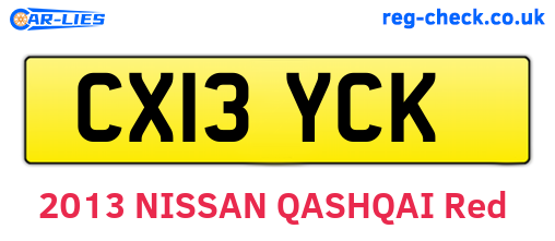 CX13YCK are the vehicle registration plates.