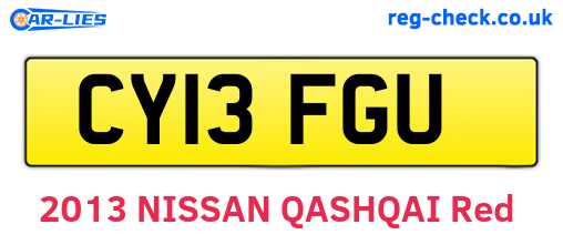 CY13FGU are the vehicle registration plates.