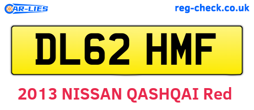 DL62HMF are the vehicle registration plates.