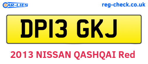 DP13GKJ are the vehicle registration plates.