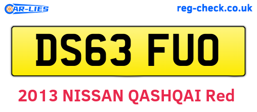 DS63FUO are the vehicle registration plates.
