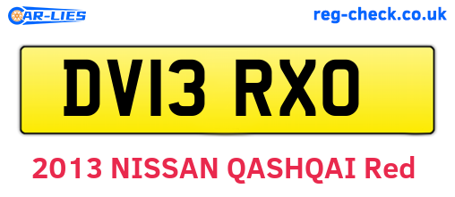 DV13RXO are the vehicle registration plates.