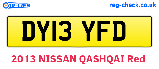 DY13YFD are the vehicle registration plates.