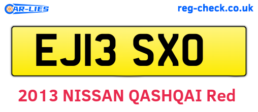 EJ13SXO are the vehicle registration plates.