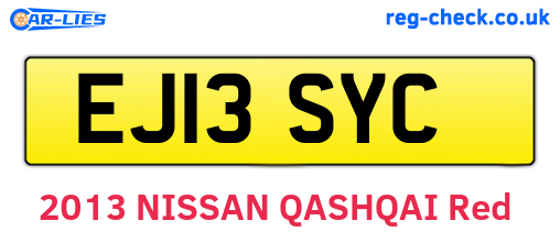 EJ13SYC are the vehicle registration plates.