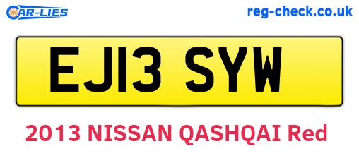 EJ13SYW are the vehicle registration plates.