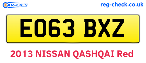 EO63BXZ are the vehicle registration plates.