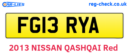 FG13RYA are the vehicle registration plates.