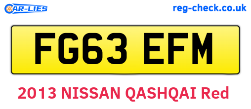 FG63EFM are the vehicle registration plates.