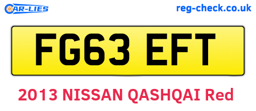 FG63EFT are the vehicle registration plates.