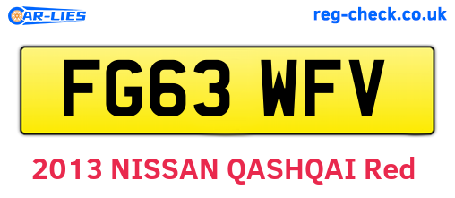 FG63WFV are the vehicle registration plates.