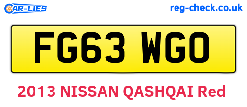 FG63WGO are the vehicle registration plates.