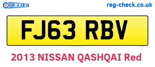 FJ63RBV are the vehicle registration plates.