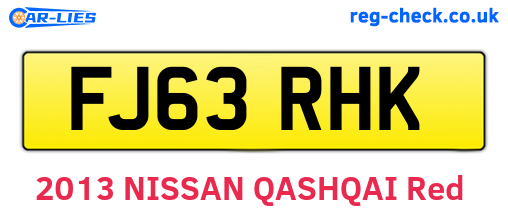 FJ63RHK are the vehicle registration plates.