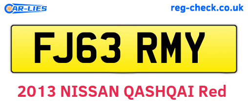 FJ63RMY are the vehicle registration plates.