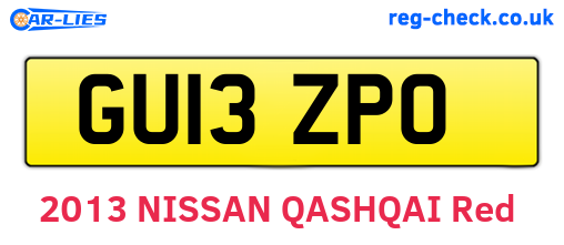 GU13ZPO are the vehicle registration plates.