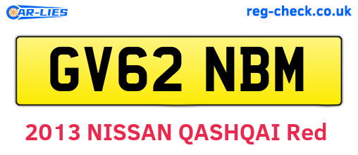 GV62NBM are the vehicle registration plates.