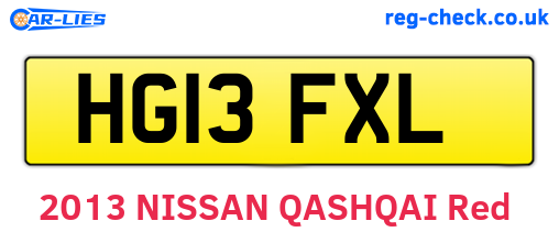 HG13FXL are the vehicle registration plates.
