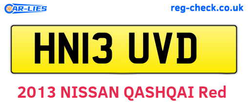 HN13UVD are the vehicle registration plates.
