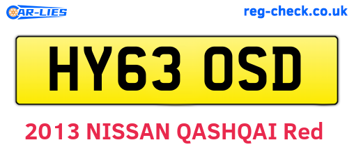 HY63OSD are the vehicle registration plates.