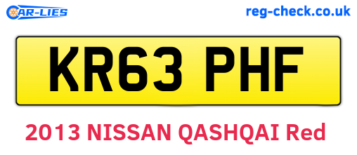 KR63PHF are the vehicle registration plates.