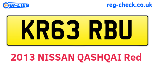 KR63RBU are the vehicle registration plates.