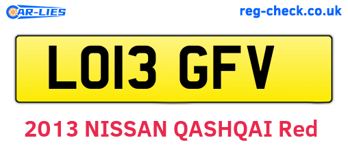 LO13GFV are the vehicle registration plates.