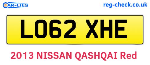 LO62XHE are the vehicle registration plates.