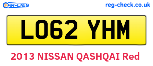 LO62YHM are the vehicle registration plates.