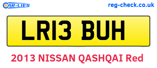 LR13BUH are the vehicle registration plates.