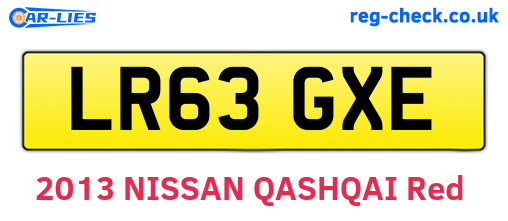 LR63GXE are the vehicle registration plates.