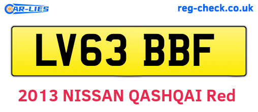 LV63BBF are the vehicle registration plates.